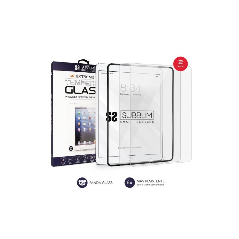 SUBBLIM 2 x Extreme tempered glass para Apple iPad 9.7 2018-17/PRO 9.7/iPad 5