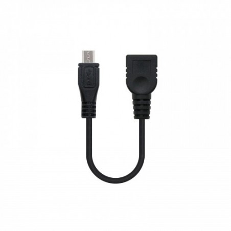 Nanocable CABLE USB 2.0 OTG, TIPO MICRO B/M-A/H, NEGRO, 15 CM
