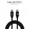 SUBBLIM Cargador Ultra Rapido Coche 2xUSB PD18W+QC3.0 + Cable C to C Black