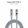 SUBBLIM Cargador Ultra Rapido Coche 2xUSB PD18W+QC3.0 + Cable C to C Silver