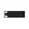 Kingston Technology DataTraveler 70 unidad flash USB 64 GB USB Tipo C 3.2 Gen 1 (3.1 Gen 1) Negro