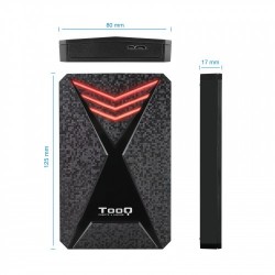 TooQ TQE-2550RGB caja para disco duro externo 2.5" Carcasa de disco duro/SSD Negro