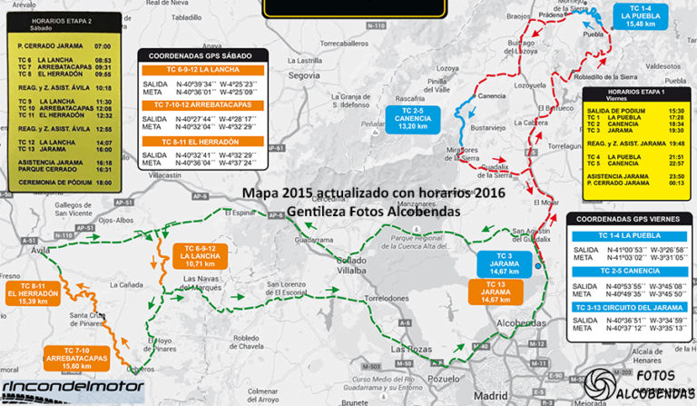 Plano Rallye de Madrid 2016