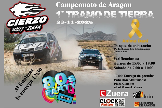 Cartel I Tramo de Tierra Cierzo Rally Zuera
